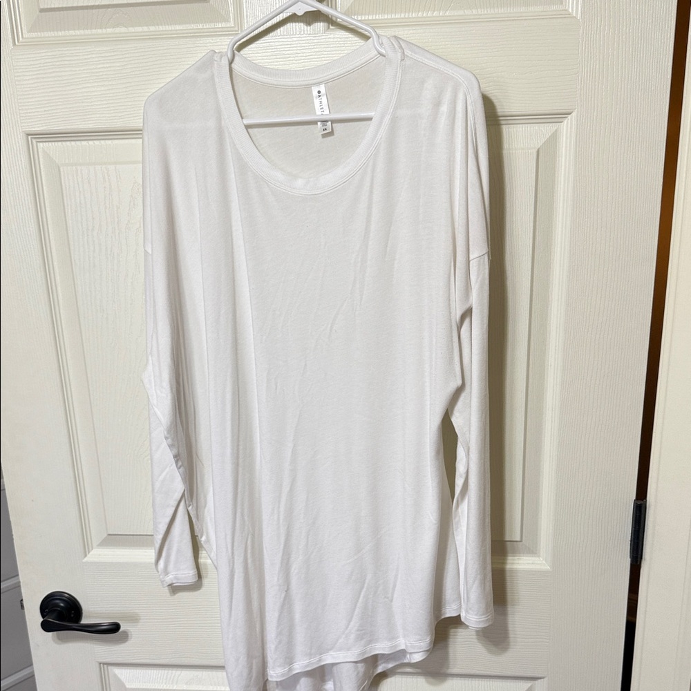 Athleta Cloudlight Restore asymmetrical White Long Sleeve Women's Top